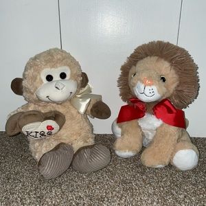 Lion and Monkey Plushie Bundle